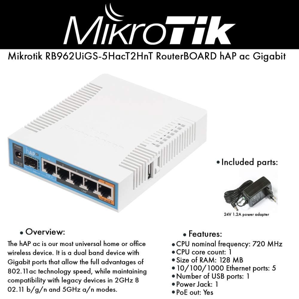 MTik RB962UiGS-5HacT2HnT (hAP ac)